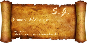 Samek József névjegykártya
